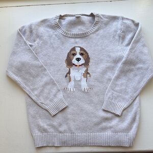 Janie and Jack Beige Dog Sweater